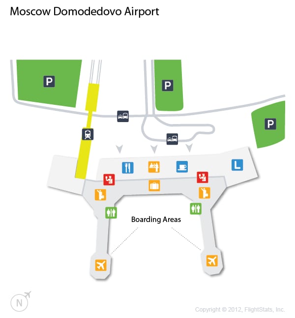 Mapa del aeropuerto y la terminal de Domodédovo (DME)